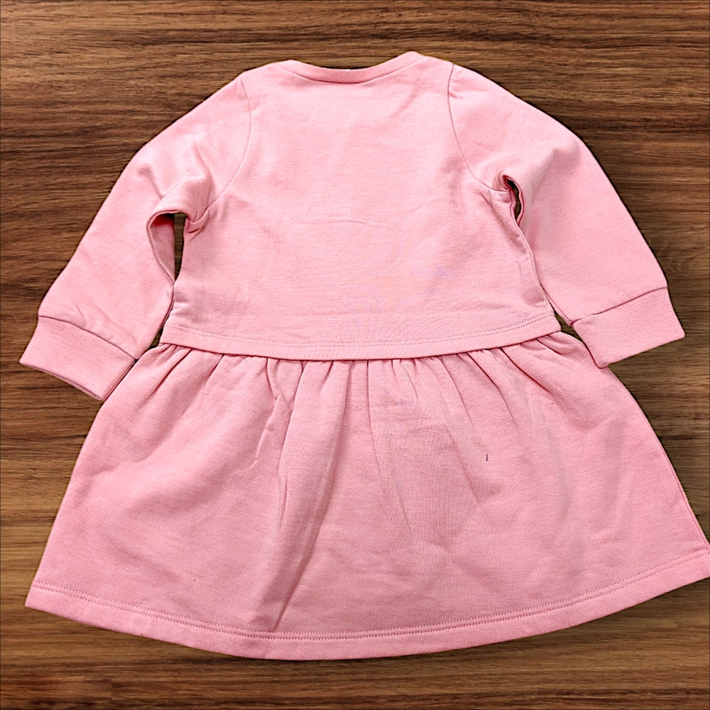 NWT Pastel Pink Minnie Mouse Adorable Disney Baby Sweater Dress Ribbed Cuffs - Picture 2 of 5